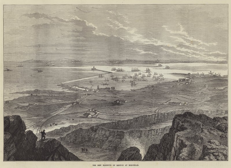 The New Harbor of Refuge i Holyhead af William Henry Pike