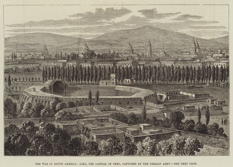 Krigen i Sydamerika, Lima, Perus hovedstad, erobret af den chilenske hær af William Henry Pike