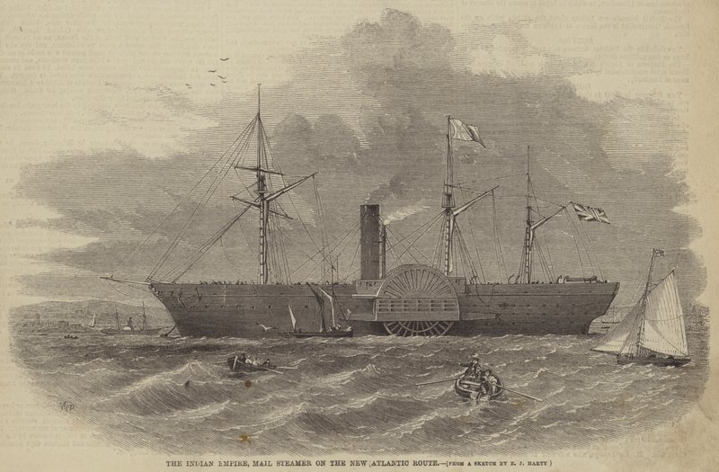 Det indiske imperium, Mail Steamer på den nye Atlanterhavsrute af William Henry Prior