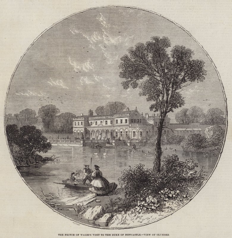 Prinsen af Wales besøg hos hertugen af Newcastle, View of Clumber af William Henry Prior