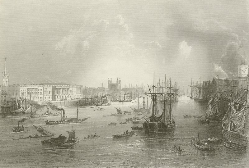 Londons havn af William Henry after Bartlett