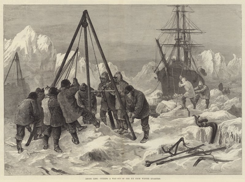 Arctic Life, skærer en vej ud af isen fra Winter Quarters af William Heysham Overend