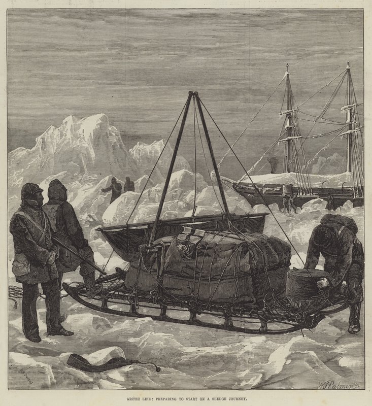 Arctic Life, forbereder sig på at starte på en slæderejse af William Heysham Overend