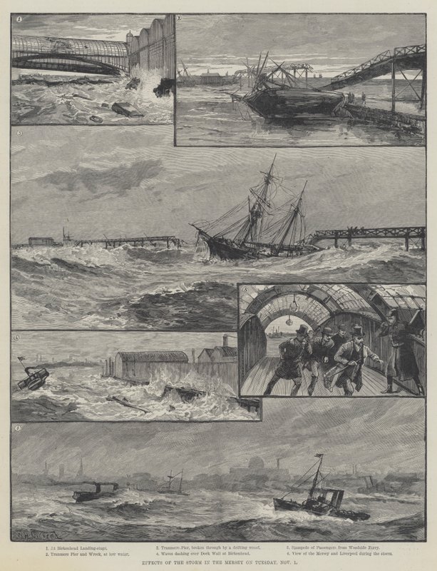 Virkningerne af stormen i Mersey tirsdag den 1. november af William Heysham Overend