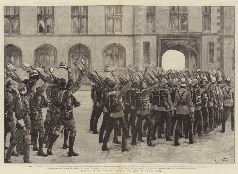 Inspektion af Grenadier Guards af dronningen på Windsor Castle af William Heysham Overend
