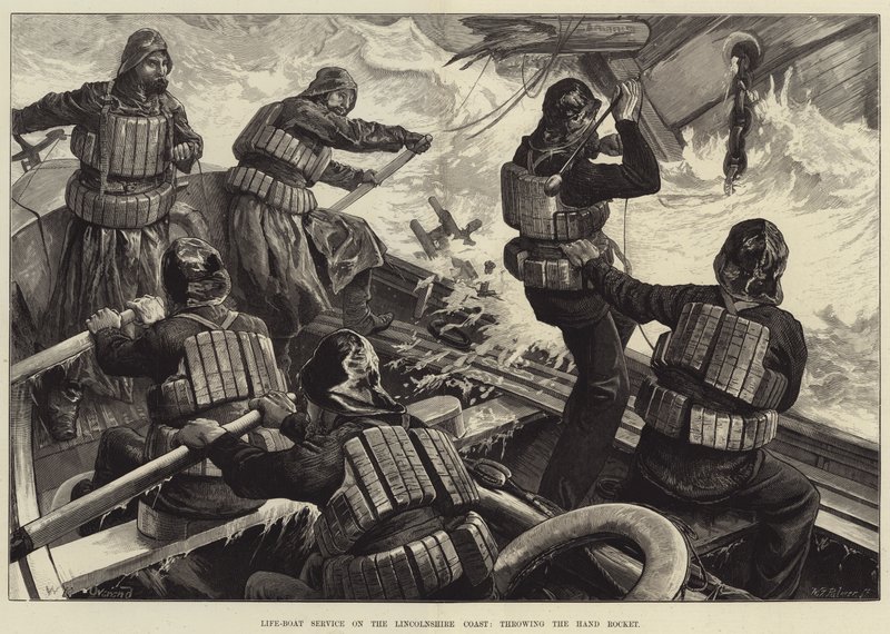 Redningsbådstjeneste på Lincolnshire Coast, kaster håndraketten af William Heysham Overend