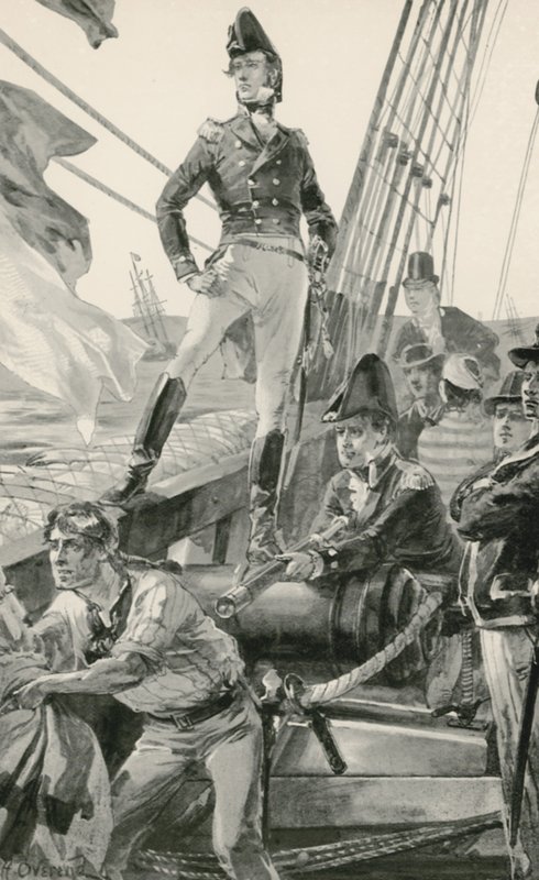 Lord Cochrane signalerer om hjælp til at angribe den franske flåde af William Heysham Overend
