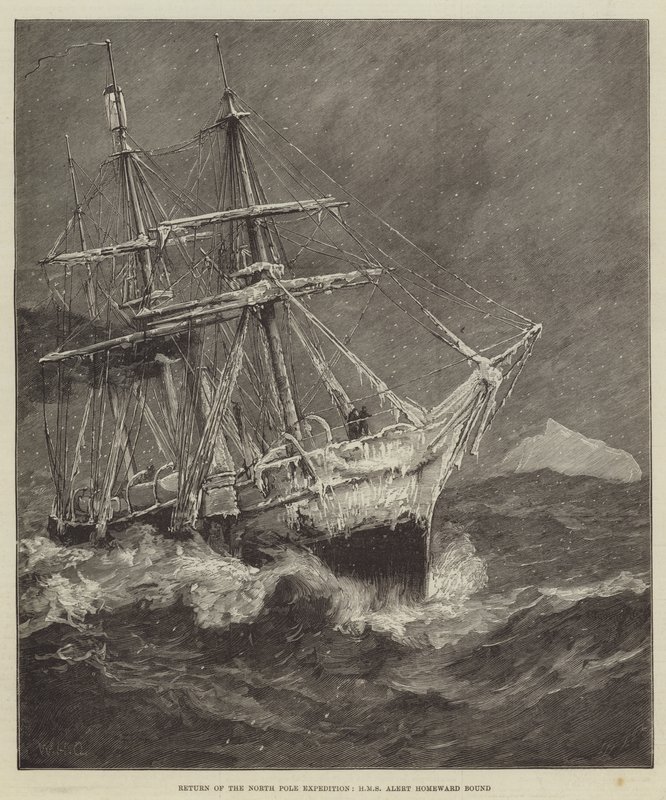 Return of the North Pole Expedition, HMS Alert Homeward Bound af William Heysham Overend