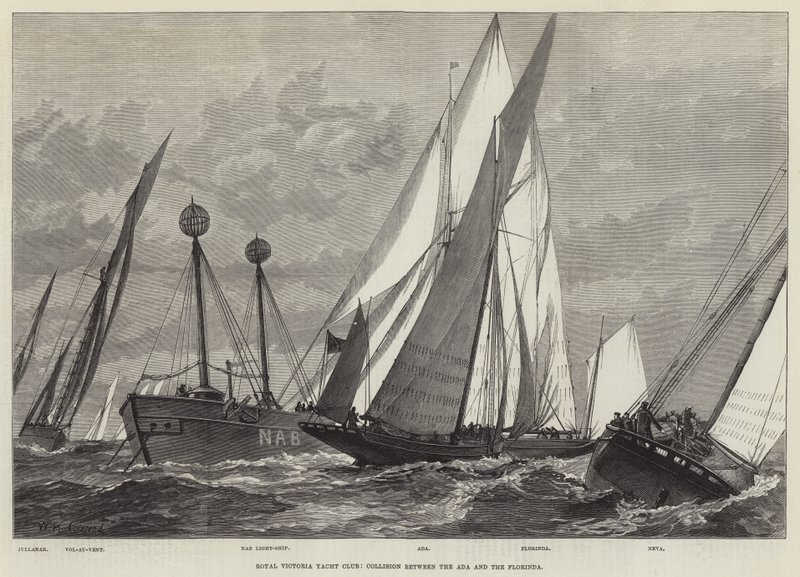 Royal Victoria Yacht Club, kollision mellem Ada og Florinda af William Heysham Overend