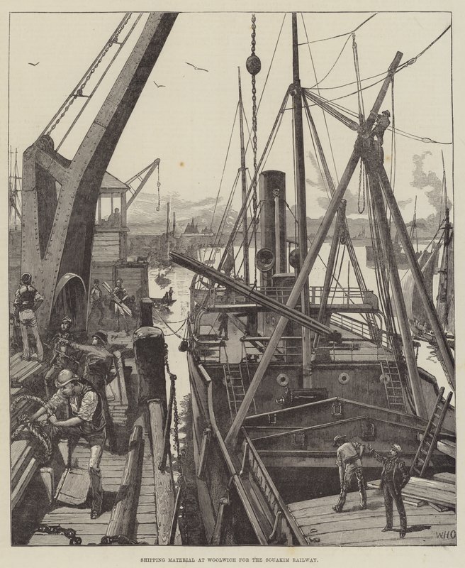 Forsendelsesmateriale hos Woolwich til Souakim Railway af William Heysham Overend