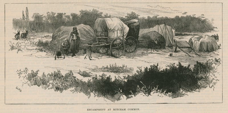 Skitser af sigøjnerliv; Lejr ved Mitcham Common af William Heysham Overend