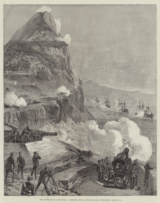 Forsvaret af Gibraltar, kombinerede flåde- og militære operationer, 13. marts af William Heysham Overend