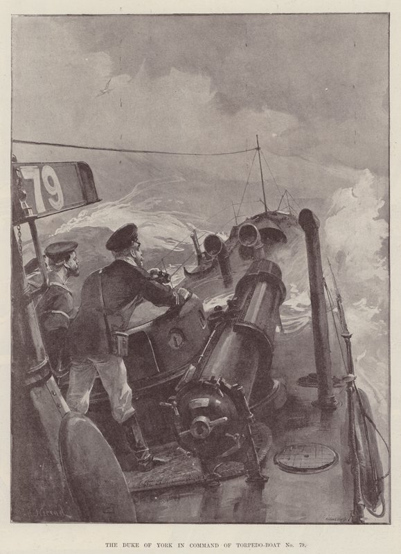 Hertugen af York i kommandoen over Torpedo-båd nr. 79 af William Heysham Overend
