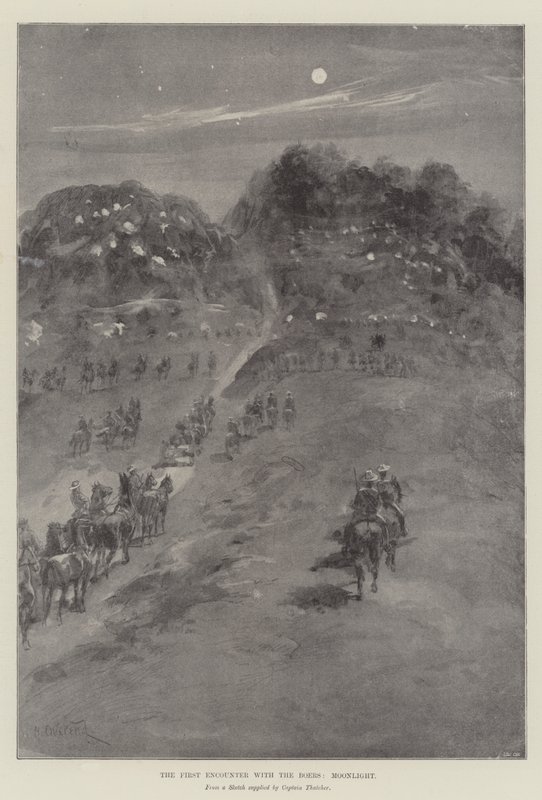 Det første møde med boerne, Moonlight af William Heysham Overend