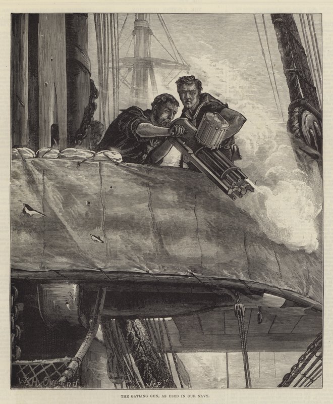 Gatling Gun, som brugt i vores flåde af William Heysham Overend