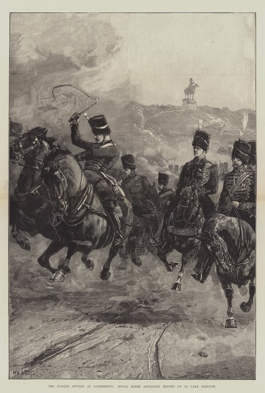 Jubilæumsrevyen ved Aldershott, Royal Horse Artillery rykker op for at tage stilling af William Heysham Overend