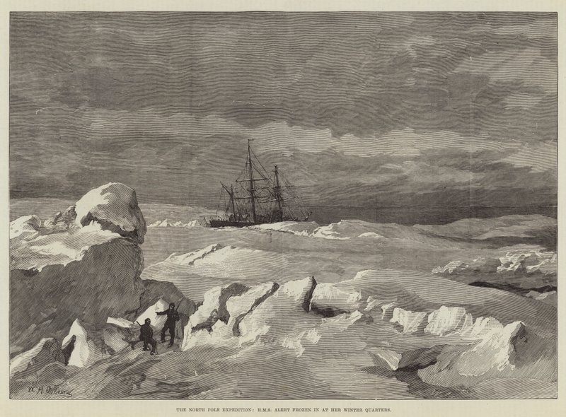 Nordpolsekspeditionen, HMS Alert frosset ind i hendes vinterkvarter af William Heysham Overend