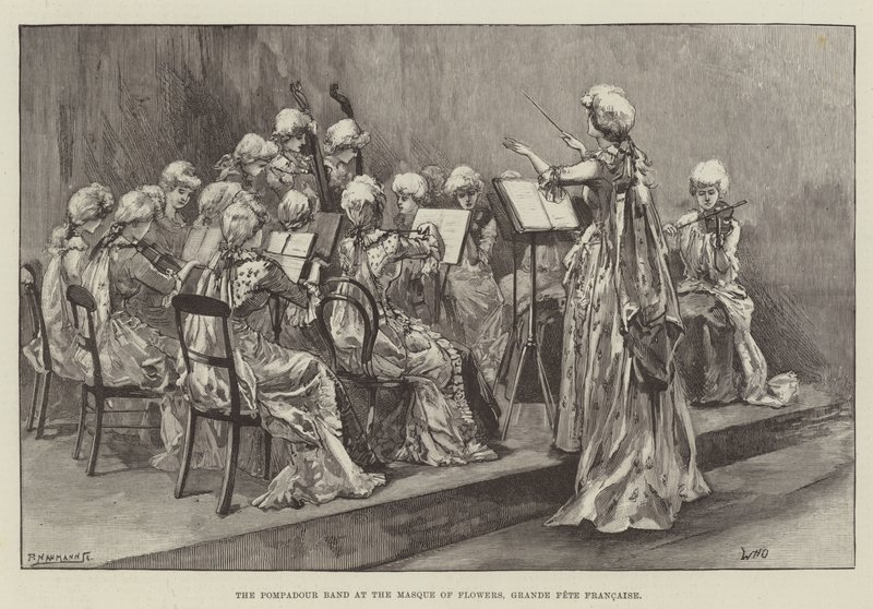 Pompadour-bandet ved Masque of Flowers, Grande Fete Francaise af William Heysham Overend