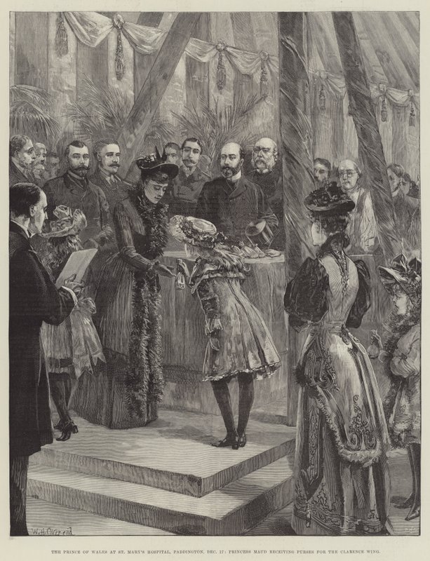 Prinsen af Wales på St Marys Hospital, Paddington, den 17. december, Prinsesse Maud modtager Punge til Clarence Wing af William Heysham Overend