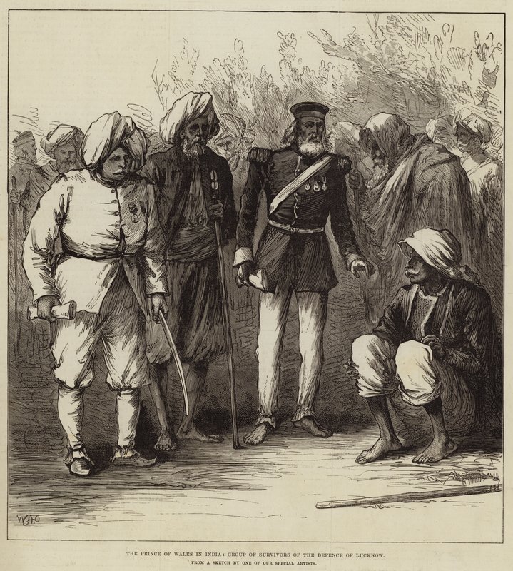Prinsen af Wales i Indien, gruppe af overlevende fra forsvaret af Lucknow af William Heysham Overend