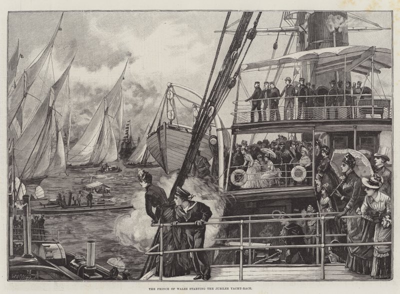 Prinsen af Wales starter Jubilee Yacht-Race af William Heysham Overend