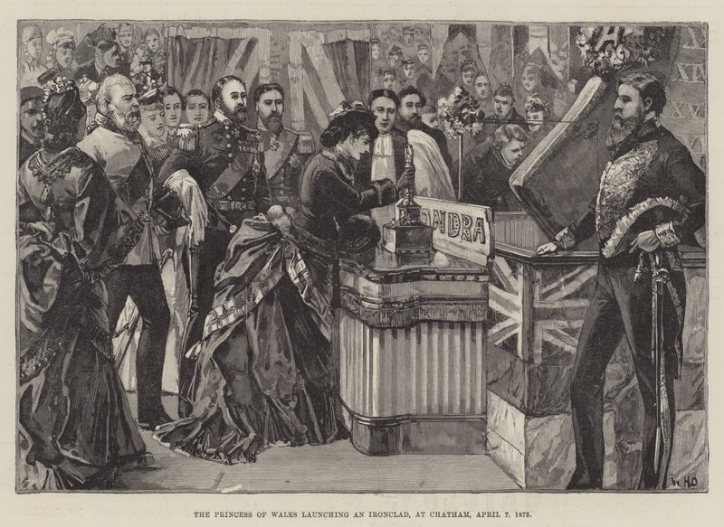 Prinsessen af Wales lancerer en Ironclad i Chatham den 7. april 1875 af William Heysham Overend