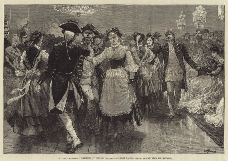 De kongelige bryllupsfester i Berlin, Costume Quadrille dansede foran kejseren og kejserinden af William Heysham Overend