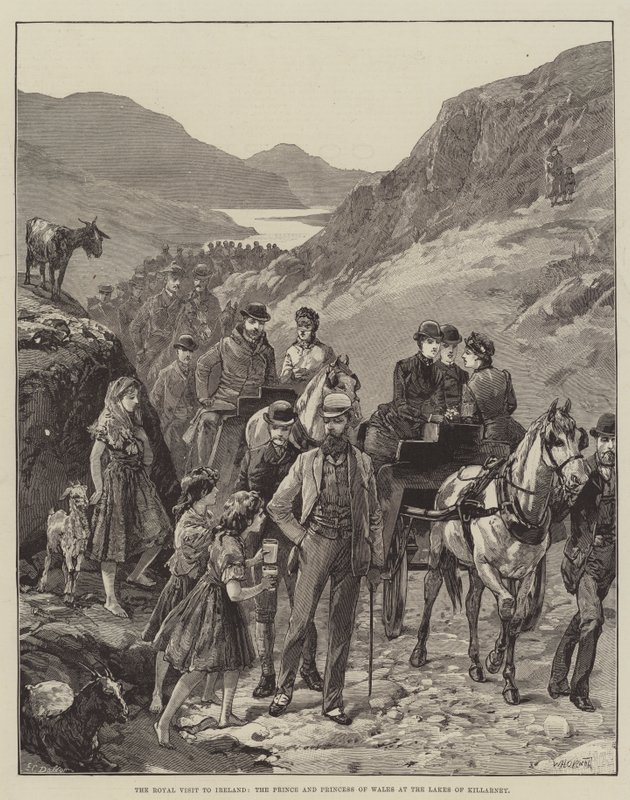 Det kongelige besøg i Irland, Prinsen og prinsessen af Wales ved søerne i Killarney af William Heysham Overend