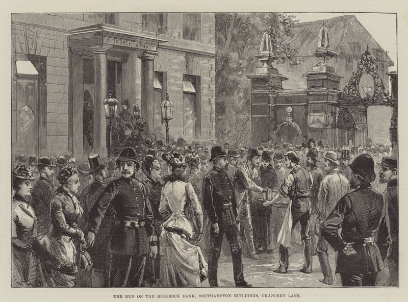 Løbet på Birkbeck Bank, Southampton Buildings, Chancery Lane af William Heysham Overend