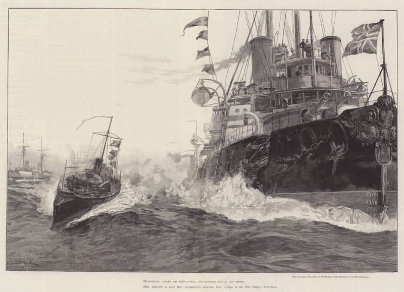 Sanspareil, flagskib af Sir Michael Culme-Seymour, i Middelhavet af William Heysham Overend