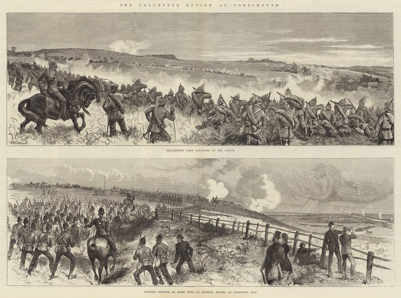 Gennemgang af de frivillige i Portsmouth af William Heysham Overend