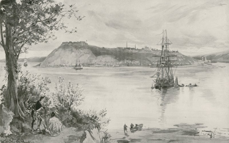 Udsigt over byen og fæstningen i Quebec. 1759 e.Kr af William Heysham Overend