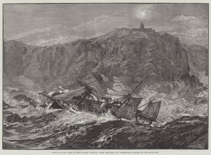 Vraget af HMS Wasp ved Tory Island, Donegal af William Heysham Overend