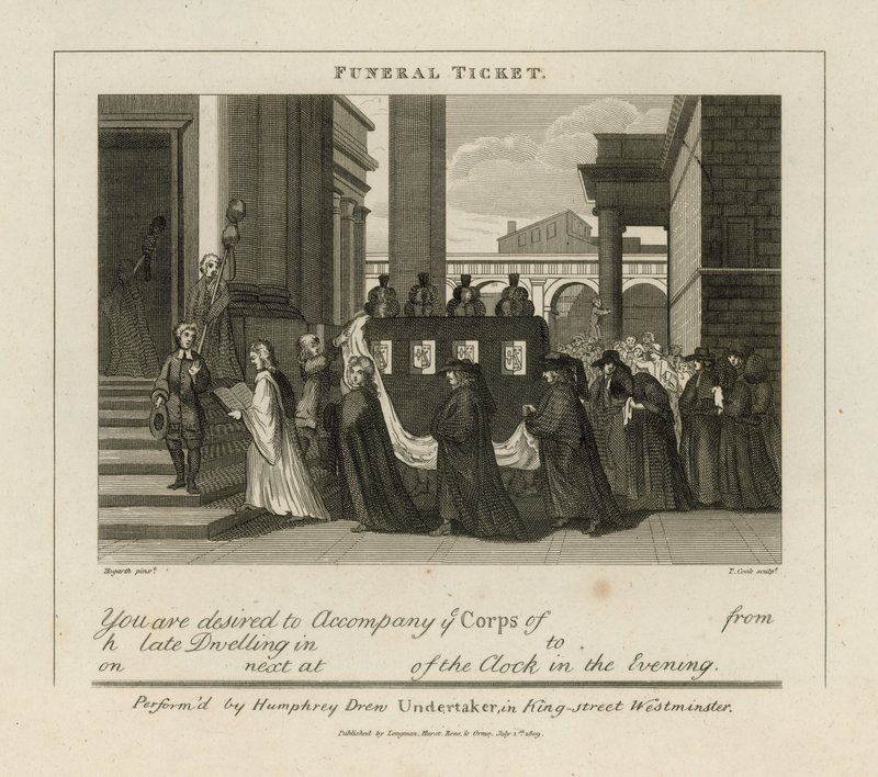 Billet til begravelse af William Hogarth