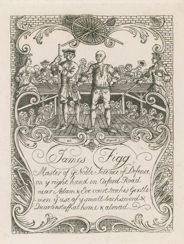 James Figgs erhvervskort tegnet af Hogarth af William Hogarth