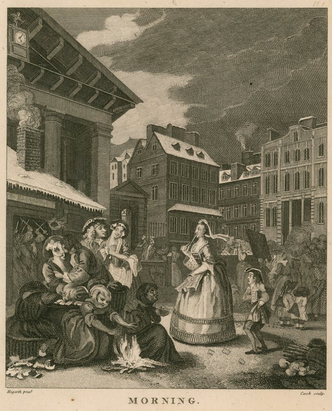 Morgen i Covent Garden, London af William Hogarth