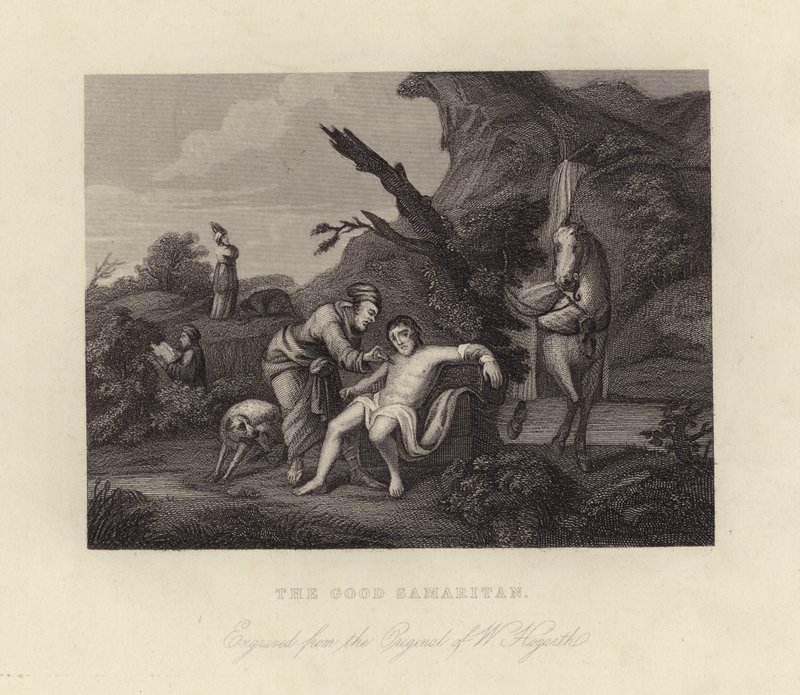 Den barmhjertige samaritaner af William Hogarth