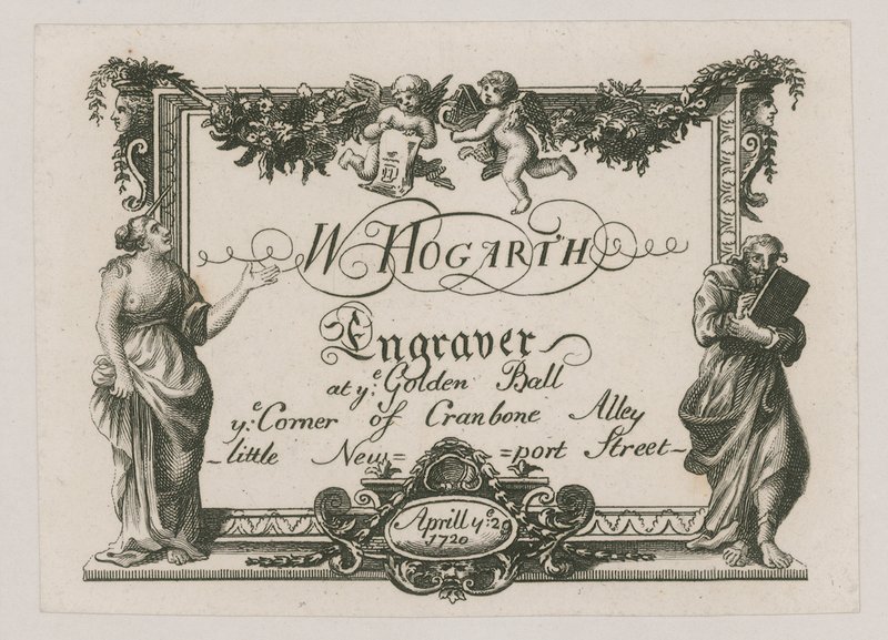 Handelskort til W Hogarth af William Hogarth