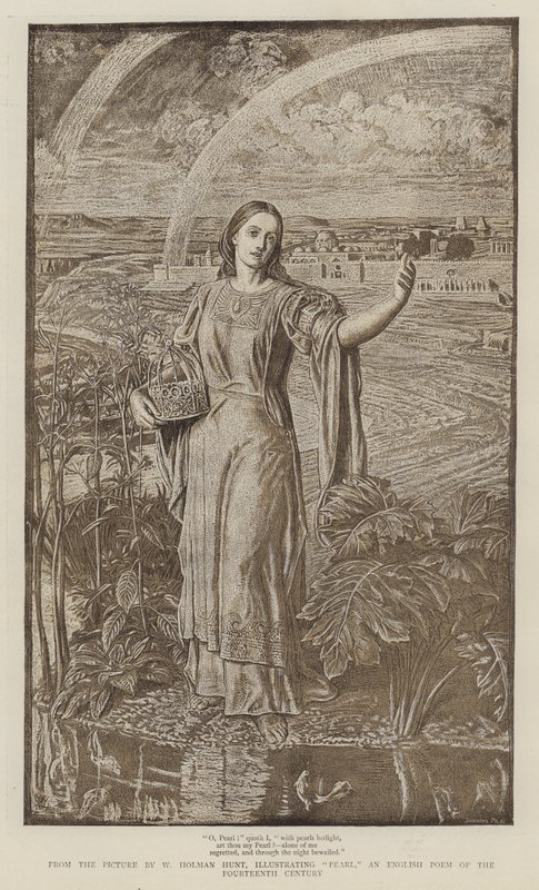 Perlen, det engelske digt fra det 14. århundrede af William Holman Hunt
