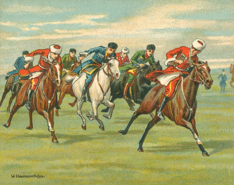 Races Historiske og Moderne, Kosakhestevæddeløb (chromolitho) af William Hounsom Byles