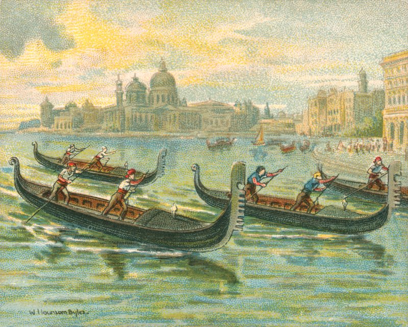 Races Historiske og Moderne, Gondola Races (chromolitho) af William Hounsom Byles