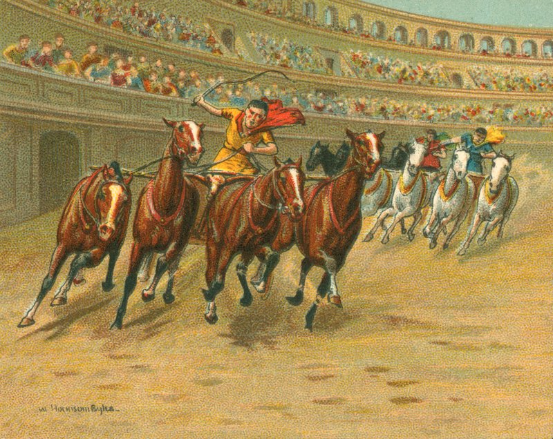Historiske og moderne væddeløb, romerske væddeløb (chromolitho) af William Hounsom Byles