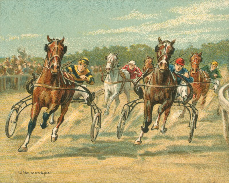 Historiske og moderne løb, trav- og tempoløb (chromolitho) af William Hounsom Byles
