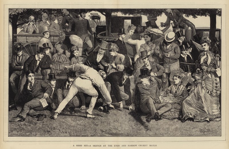 Et godt hit, en skitse ved Eton og Harrow Cricket Match af William III Bromley