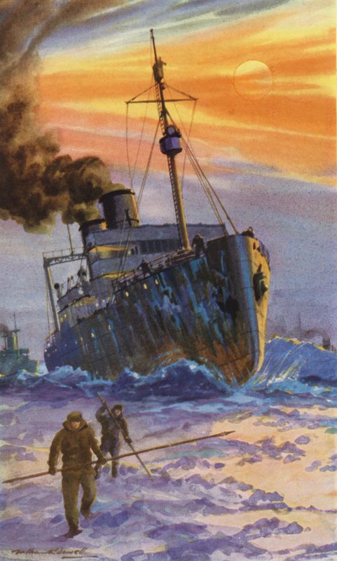 Russisk isbryder på arbejde (farve litho) af William John Patton McDowell