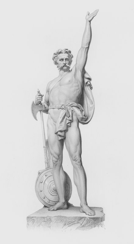 Caractacus, graveret af W Roffe fra statuen af J H Foley, RA (gravering) af William John Roffe