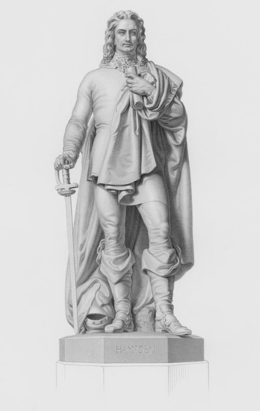 Hampden, graveret af W Roffe fra statuen af J H Foley, RA (gravering) af William John Roffe