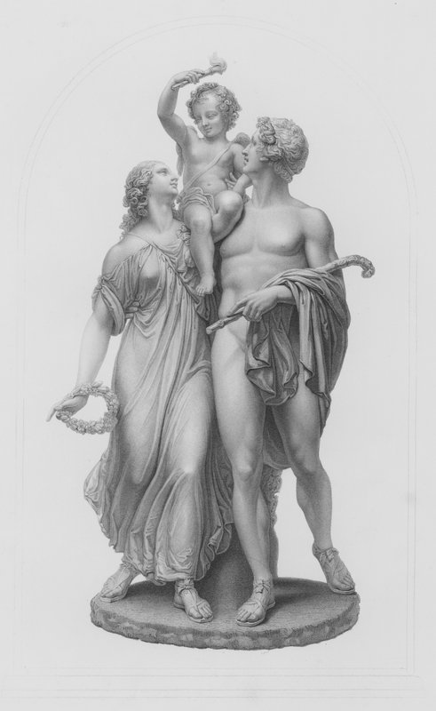 The Triumph of Love, graveret af W Roffe fra gruppen i marmor af P Mac Dowell, RA (gravering) af William John Roffe