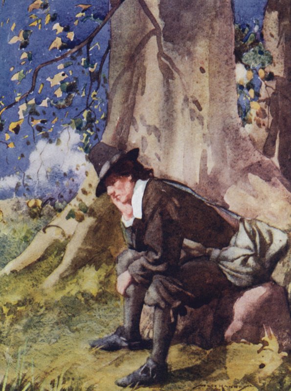 Illustration til The Compleat Angler af Izaak Walton (farve litho) af William Lee Hankey