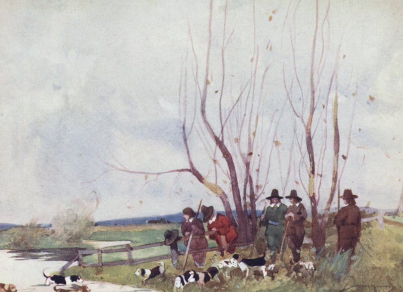 Illustration til The Compleat Angler af Izaak Walton (farve litho) af William Lee Hankey